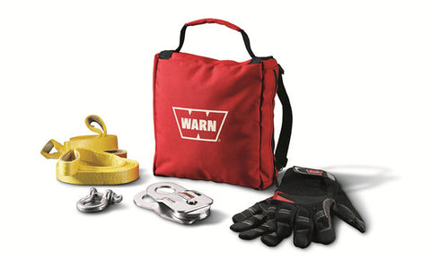 Light Duty Winching Accessory Kit - Incl. Gloves - Shackle - Snatch Block - 2 Tree Trunk Protectors - Denier Carry Bag